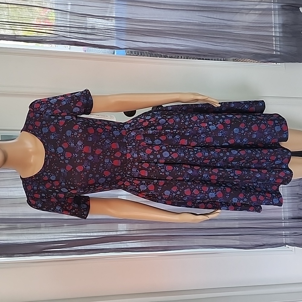 NWT LuLaRoe Amelia Dress, Small, Purple & Blue Floral